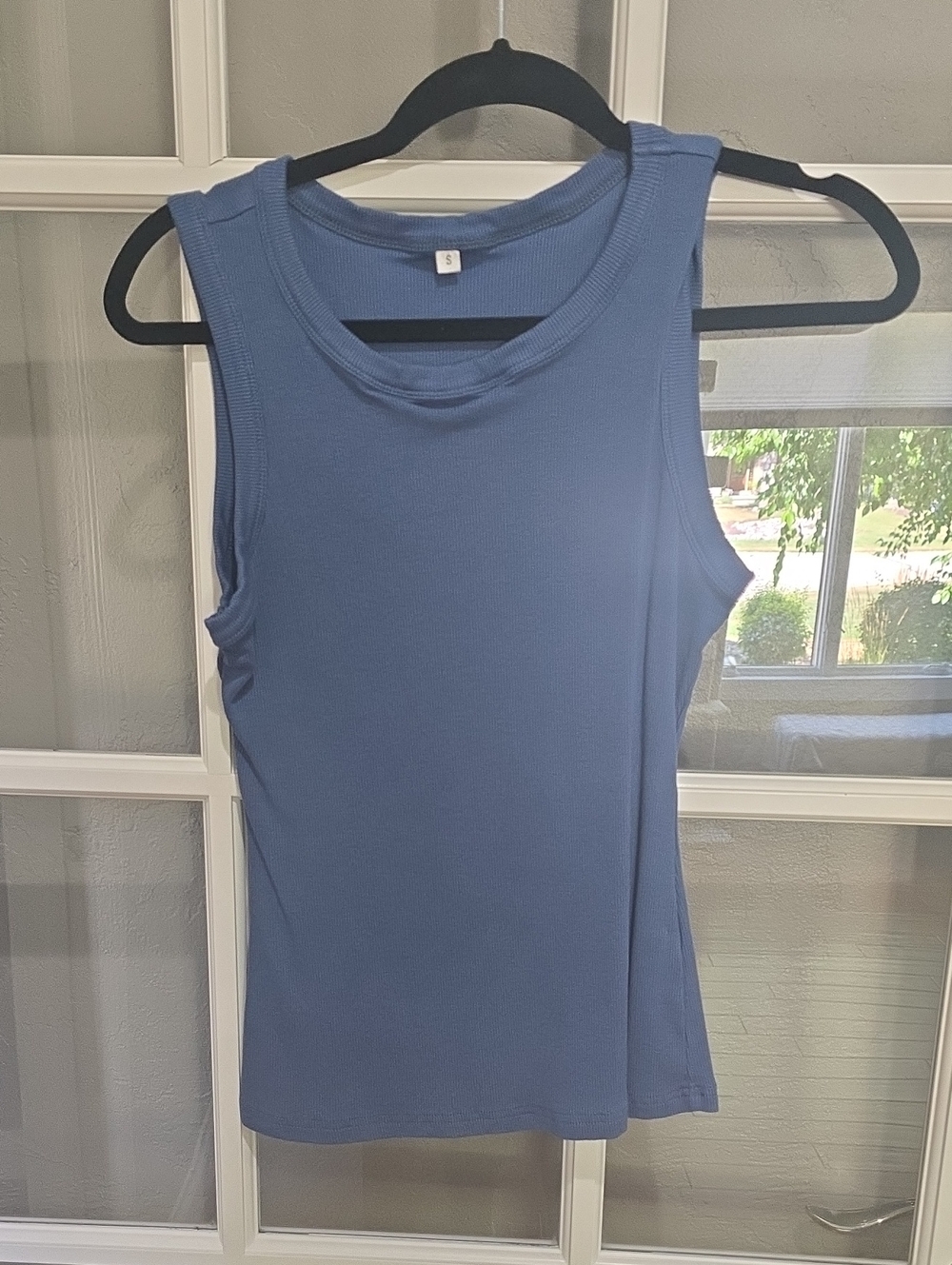 Zeagoo Blue Ribbed Tank Top
